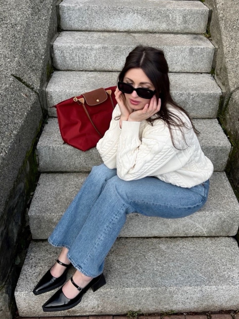 New Longchamp Large bright burgundy 🍂